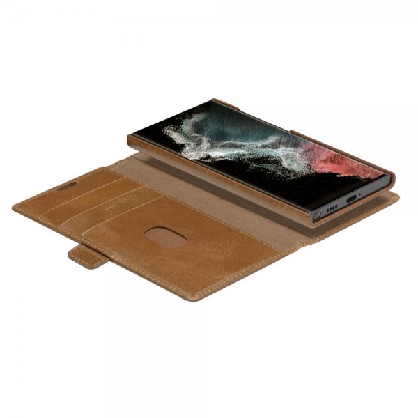dbramante1928 Samsung Galaxy S22 Ultra Fodral Lynge Irrotettava Kuori Tan