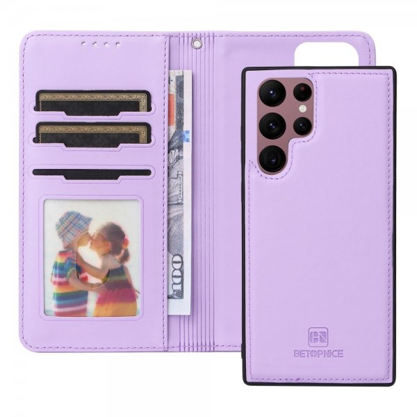 Betopnice Samsung Galaxy S22 Ultra Kotelo irrotettavalla kuorella 005 Violetti