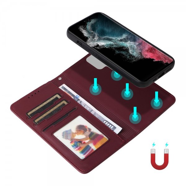 Betopnice Samsung Galaxy S22 Ultra Kotelo irrotettavalla kuorella 005 Punainen