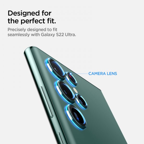 Spigen Samsung Galaxy S22 Ultra Kameranssuoja GLAS.tR EZ Fit Optik Pro 2 kpl Vihreä