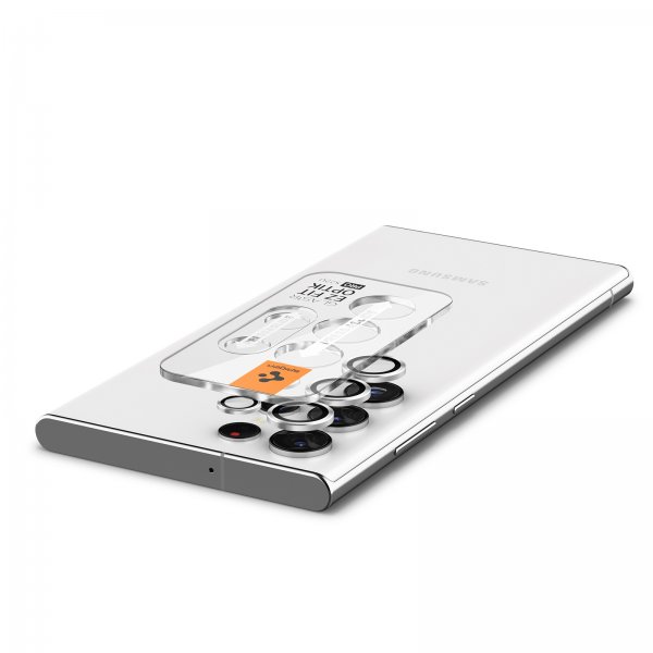Spigen Samsung Galaxy S22 Ultra kameran suojalasi GLAS.tR EZ Fit Optik Pro 2-pack Phantom White