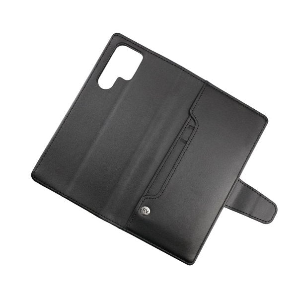 Rvelon Samsung Galaxy S22 Ultra -suojakotelo, ulosvedettävä korttipaikka, musta