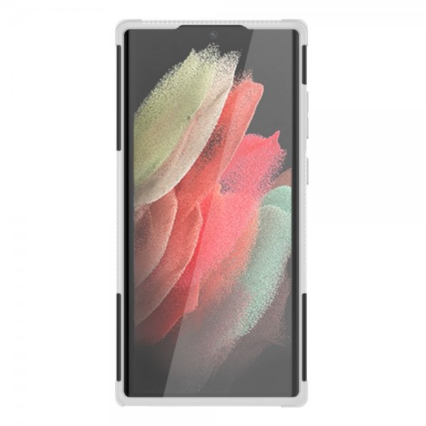 Samsung Galaxy S22 Ultra Kuori Rengaskuvio Jalustatoiminto Valkoinen