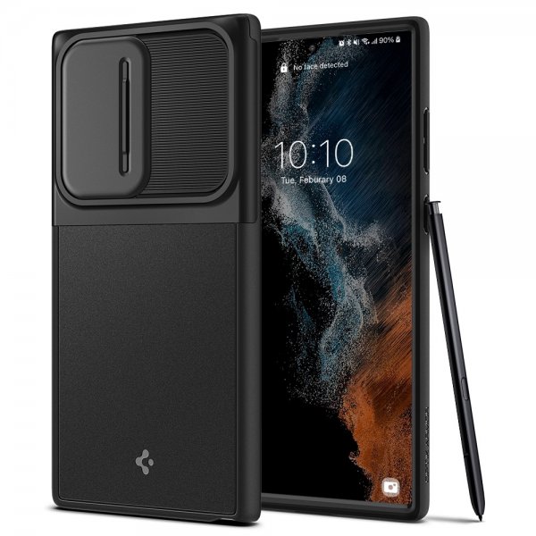 Spigen Samsung Galaxy S22 Ultra -kuori Optik Armor, musta