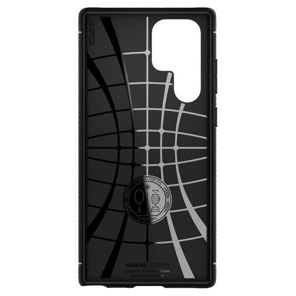 Spigen Samsung Galaxy S22 Ultra -kuori, Rugged Armor, mattamusta