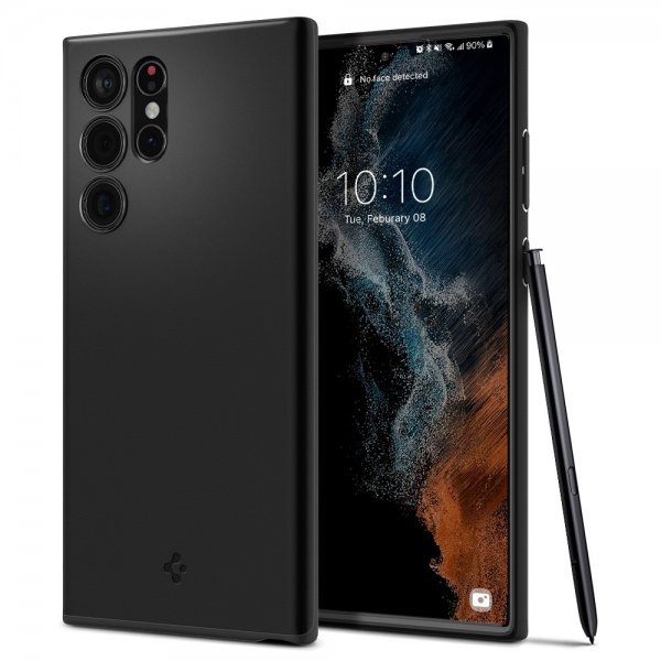 Spigen Samsung Galaxy S22 Ultra Ohut Fit -kuori Musta