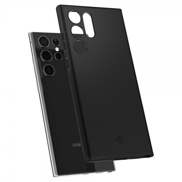 Spigen Samsung Galaxy S22 Ultra Ohut Fit -kuori Musta