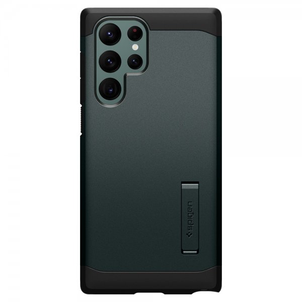 Spigen Samsung Galaxy S22 Ultra -suojakuori Tough Armor Abyss Green