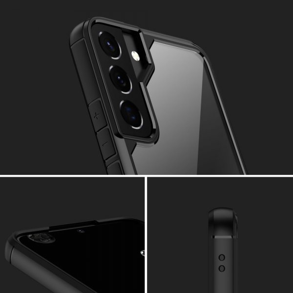 Ipaky Samsung Galaxy S22 Ultra Kuori Läpinäkyvä Takaosa Musta