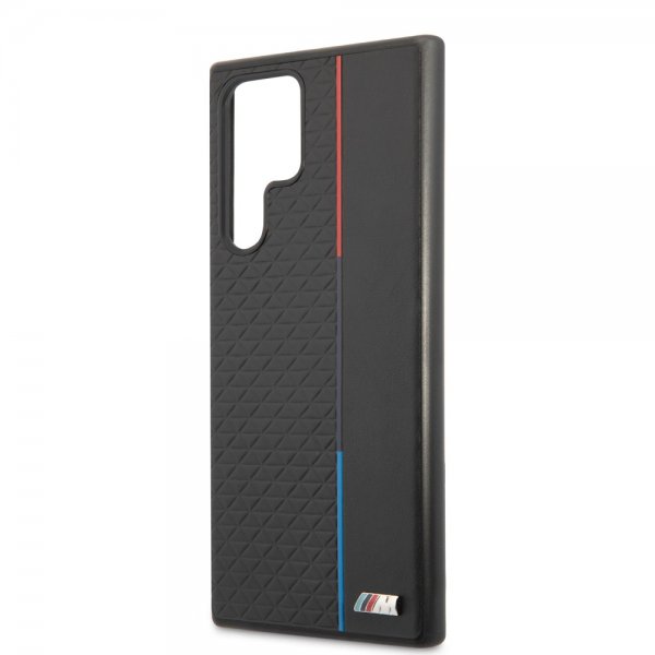 BMW Samsung Galaxy S22 Ultra Suojakuori Triangle Pattern & Tricolor Stripe Musta