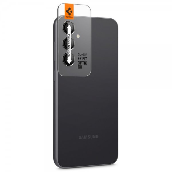 Spigen Samsung Galaxy S23 FE Kameran suojaus Lasi.tR EZ Fit Optik Pro 2-pakkaus Musta