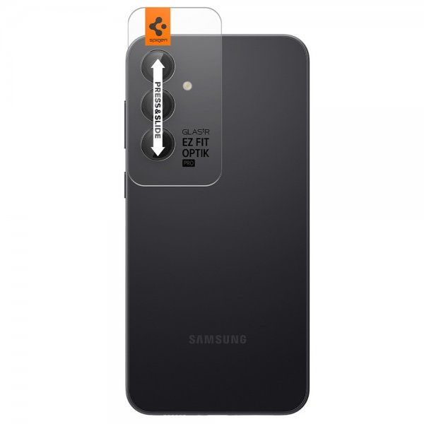 Spigen Samsung Galaxy S23 FE Kameran suojaus Lasi.tR EZ Fit Optik Pro 2-pakkaus Musta
