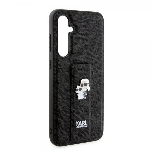 Karl Lagerfeld Samsung Galaxy S23 FE Saffiano Grip Stand -suojakuori, musta
