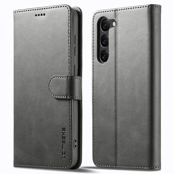 Lc.Imeeke Samsung Galaxy S23 Kuori Korttipaikalla Jalustatoiminnolla Harmaa