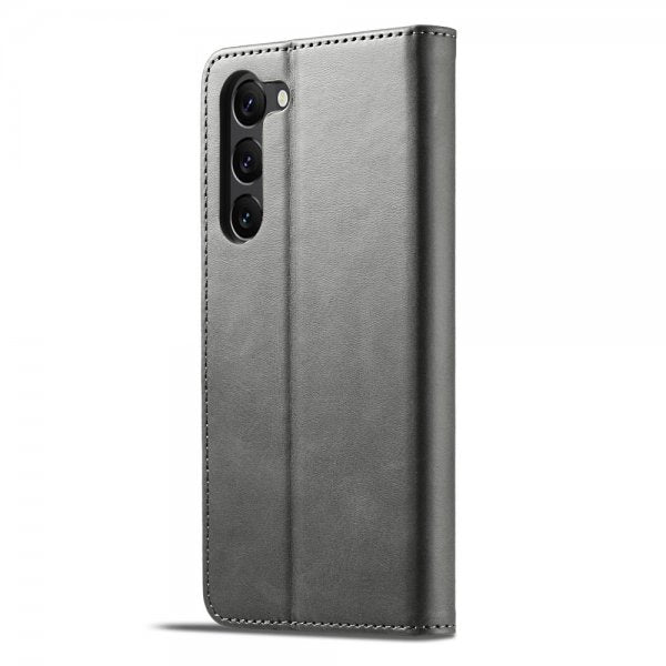 Lc.Imeeke Samsung Galaxy S23 Kuori Korttipaikalla Jalustatoiminnolla Harmaa