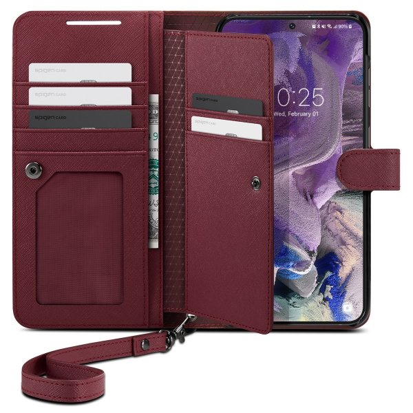 Spigen Samsung Galaxy S23 Kotelo Wallet S Plus Burgundy