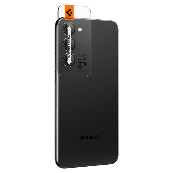 Spigen Samsung Galaxy S23/S23 Plus/S24 Kameran suojaus GLAS.tR EZ Fit Optik Pro 2-pakkaus, musta