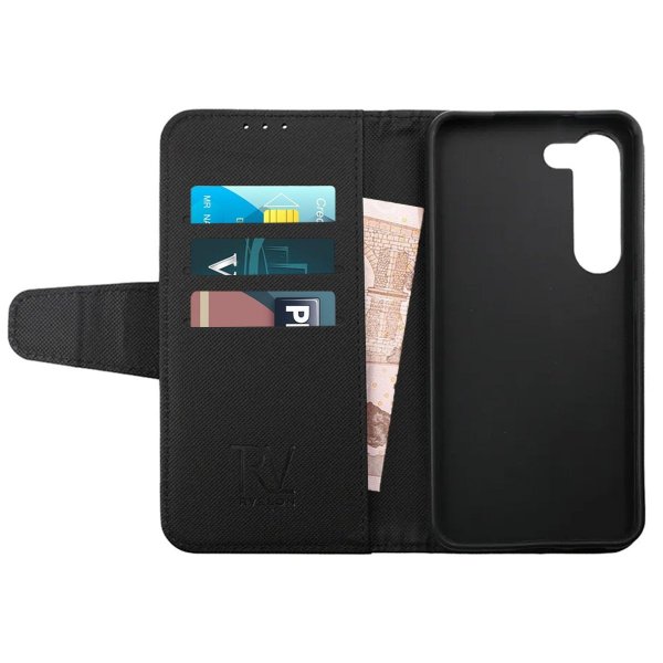 Rvelon Samsung Galaxy S23 Plus Kotelo Taitettava Korttitasku Musta