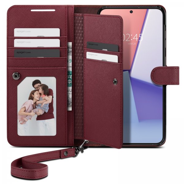 Spigen Samsung Galaxy S23 Plus Kotelo Wallet S Plus Burgundy