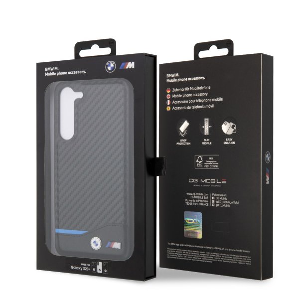 BMW Samsung Galaxy S23 Plus kuoret Carbon & Stripe musta
