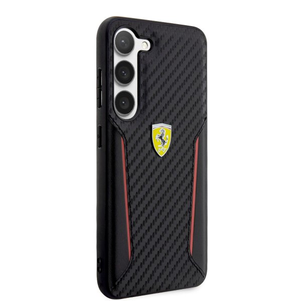 Ferrari Samsung Galaxy S23 Plus Suojakuori Carbon & Stripe, musta