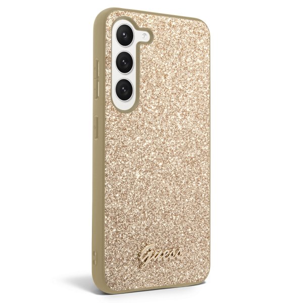 Guess Samsung Galaxy S23 Plus Fixed Glitter Case, kulta