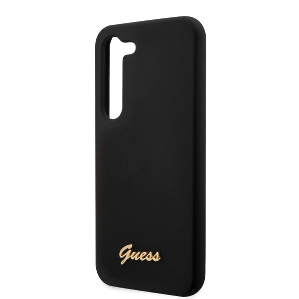Guess Samsung Galaxy S23 Plus Kuori Liquid Silicone Metal Logo Musta