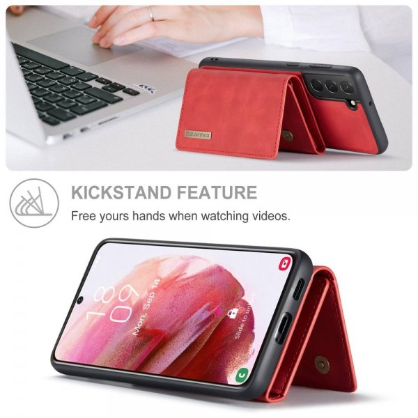 Dg.Ming Samsung Galaxy S23 Plus -kuori M1 Series irrotettava korttikotelo punainen