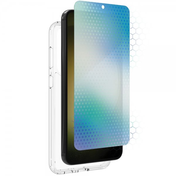 ZAGG InvisibleShield Samsung Galaxy S23 Plus -suojakuori ja Flex XTR2 Eco 360 -näytönsuoja