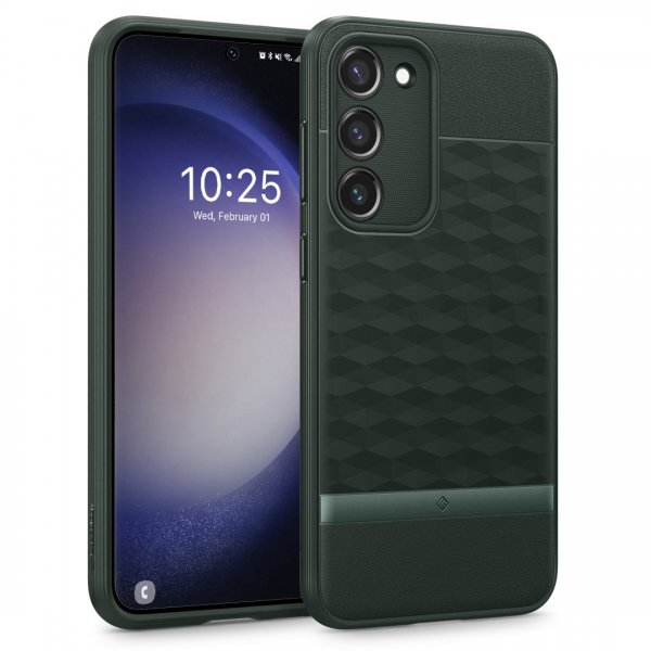 Caseology Samsung Galaxy S23 Plus -suojakuori, Parallax Midnight Green