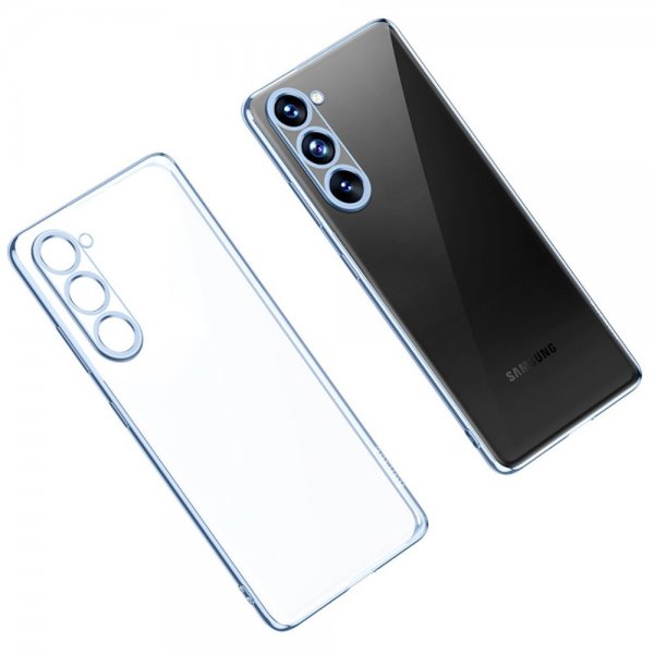 Sulada Samsung Galaxy S23 Plus -kuori, platinoitu reuna, vaaleansininen