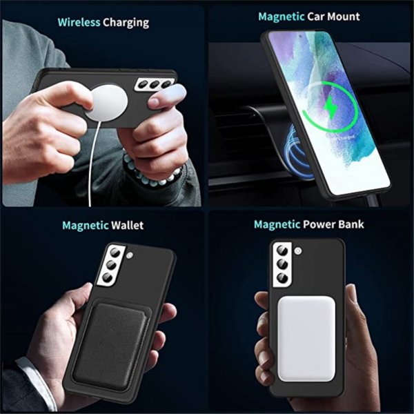 Samsung Galaxy S23 Plus Silikonisuojakuori MagSafe Musta