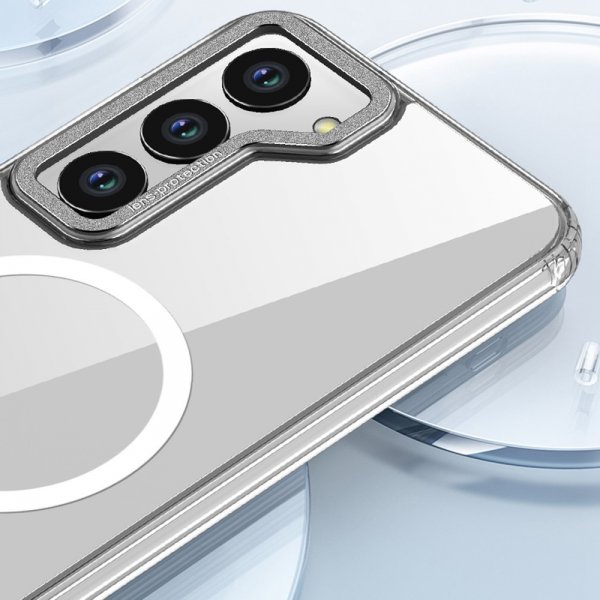 Samsung Galaxy S23 Plus läpinäkyvä MagSafe-suojakuori, hopea