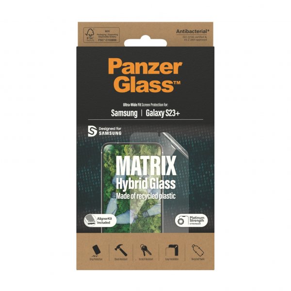 PanzerGlass Samsung Galaxy S23 Plus -näytönsuoja Matrix Hybrid Glass EasyAligner