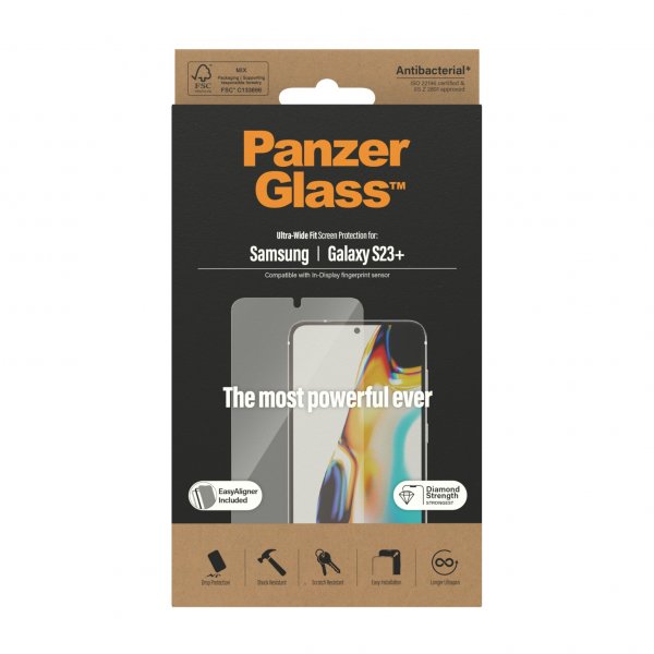 PanzerGlass Samsung Galaxy S23 Plus -näytönsuoja Ultra-Wide Fit EasyAligner