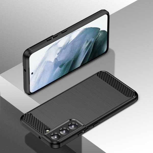 Samsung Galaxy S23 Kuori Harjattu hiilikuitukuvio Musta