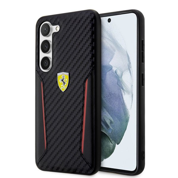 Ferrari Samsung Galaxy S23 Kuori Carbon & Stripe Musta