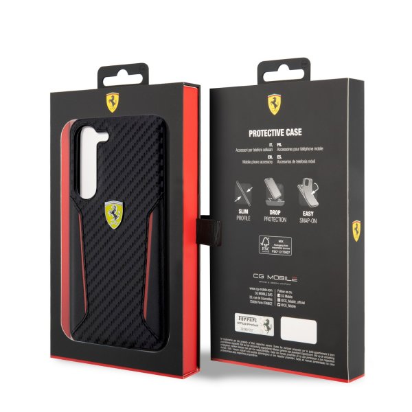 Ferrari Samsung Galaxy S23 Kuori Carbon & Stripe Musta