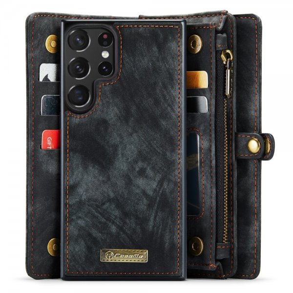 CaseMe Samsung Galaxy S23 Ultra Kotelo 008 Series Irrotettava Kuori Musta
