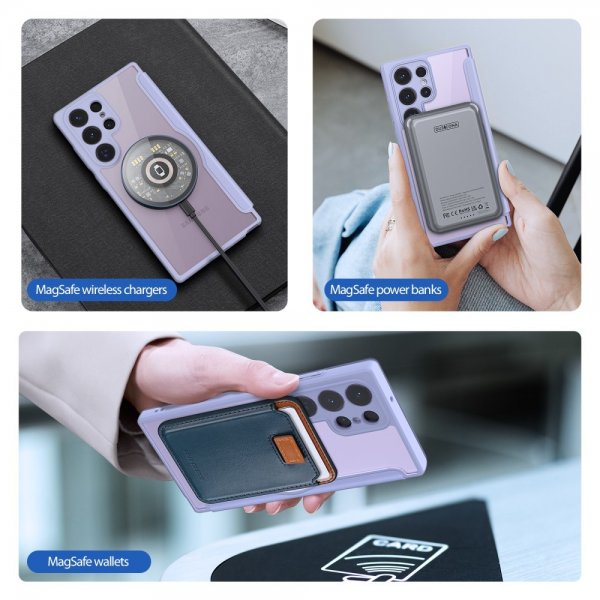 Dux Ducis Samsung Galaxy S23 Ultra -kotelo Skin X Pro Series MagSafe, violetti