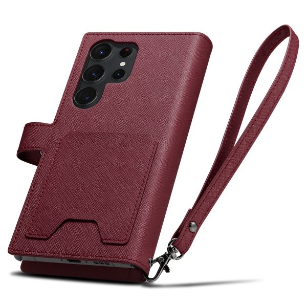 Spigen Samsung Galaxy S23 Ultra Kotelo Wallet S Plus Burgundy