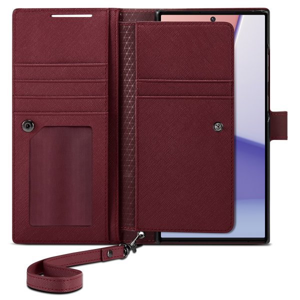 Spigen Samsung Galaxy S23 Ultra Kotelo Wallet S Plus Burgundy
