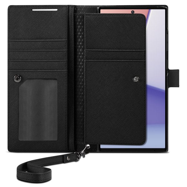 Spigen Samsung Galaxy S23 Ultra Wallet S Plus -kotelo, musta