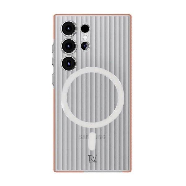 Rvelon Samsung Galaxy S23 Ultra Kuori Aaltopahvi MagSafe Oranssi