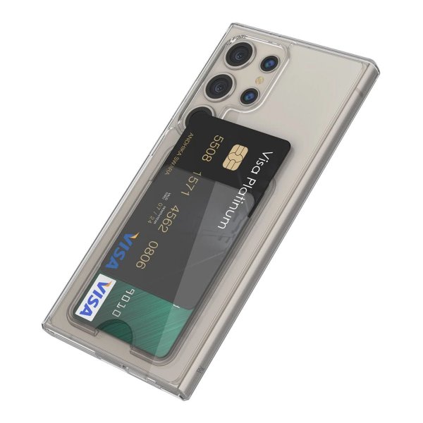 Rvelon Samsung Galaxy S23 Ultra Kuori Korttipidikkeellä Läpinäkyvä