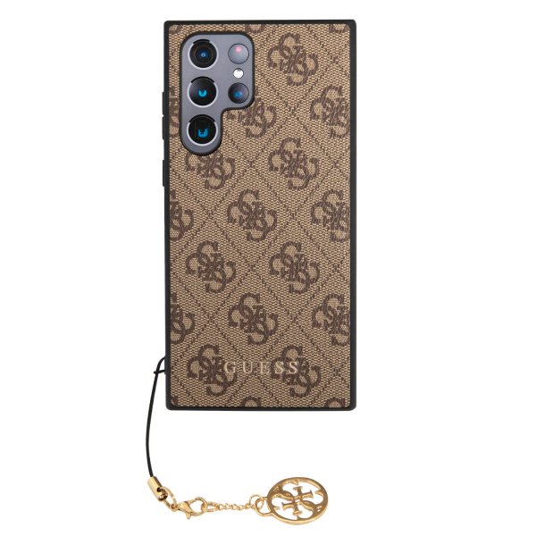 Guess Samsung Galaxy S23 Ultra -suojakuori 4G Charms, ruskea