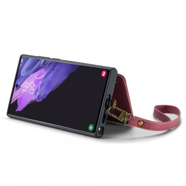 CaseMe Samsung Galaxy S23 Ultra Kuori C20 Korttipaikka Vetoketju Punainen