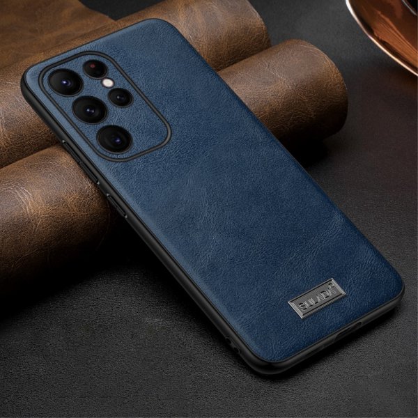 Sulada Samsung Galaxy S23 Ultra Kuori Nahkakuvio Sininen