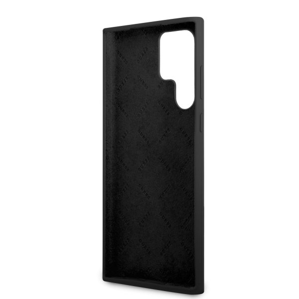 Guess Samsung Galaxy S23 Ultra Kuori Liquid Silicone Metal Logo Musta