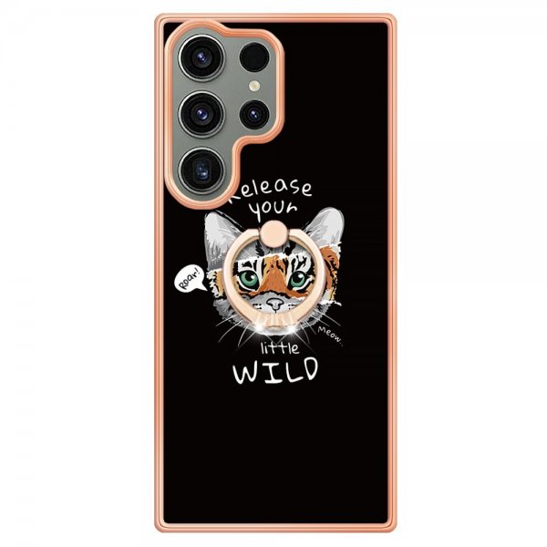 Samsung Galaxy S23 Ultra -suojakuori sormirenkaalla, kuvio: Release Your Little Wild